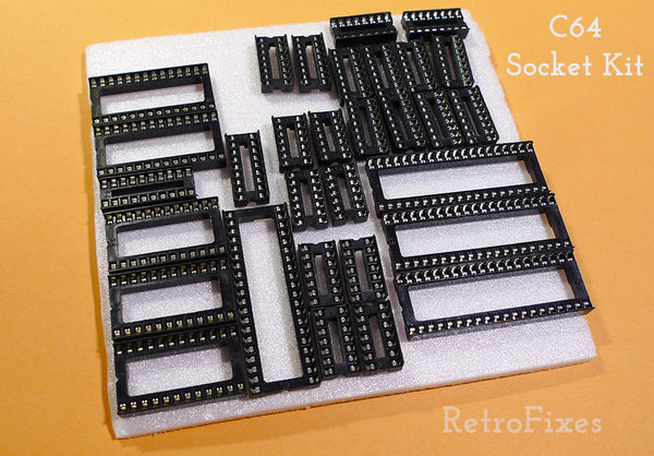 Complete Socket Set Kit for BreadBin Commodore 64 C64 Computers Fits 1982,1983,1984 - RetroFixes - 1